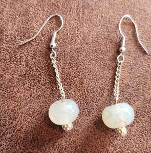 Elegant Silver and White Dangle Earrings